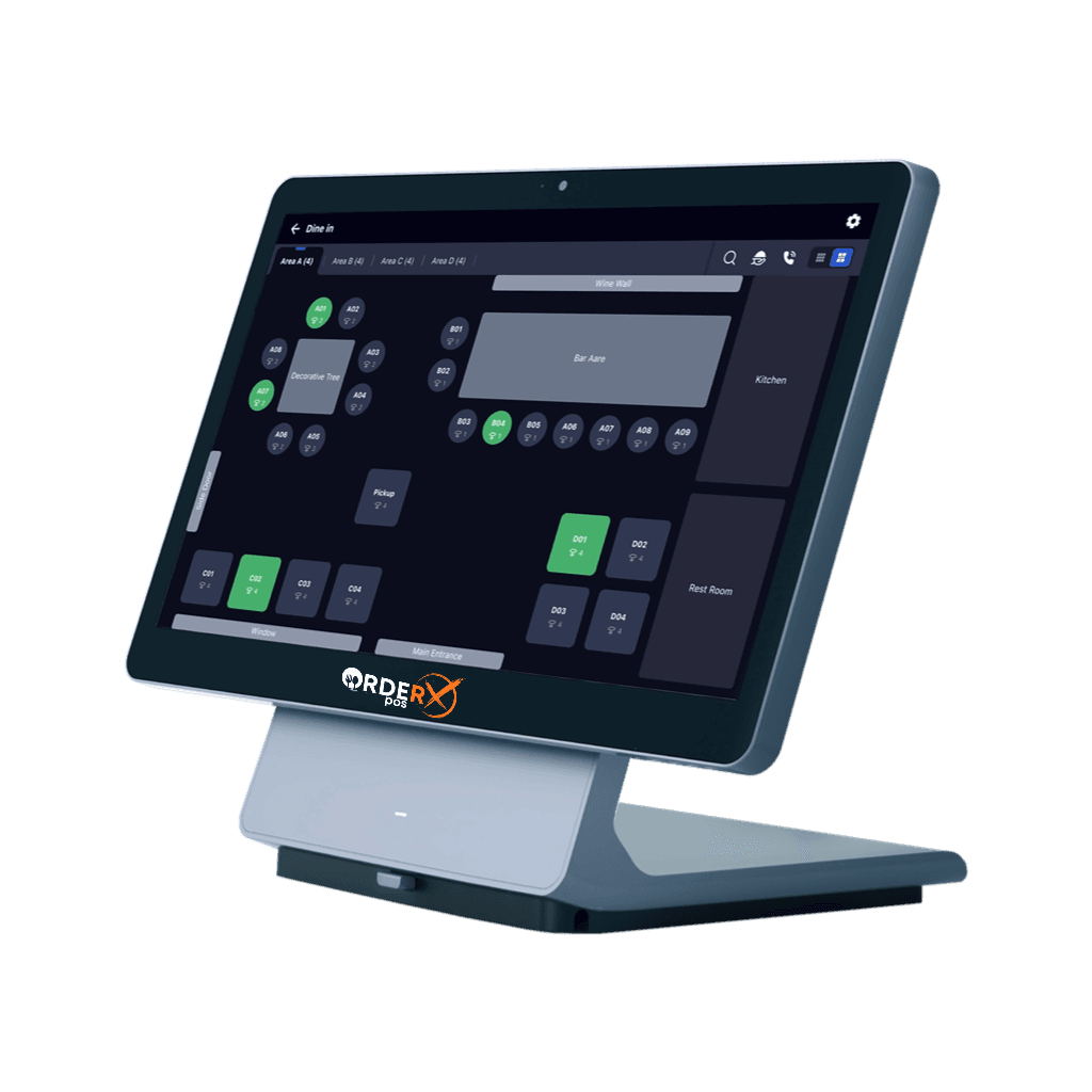 Payment terminal running OrderX POS